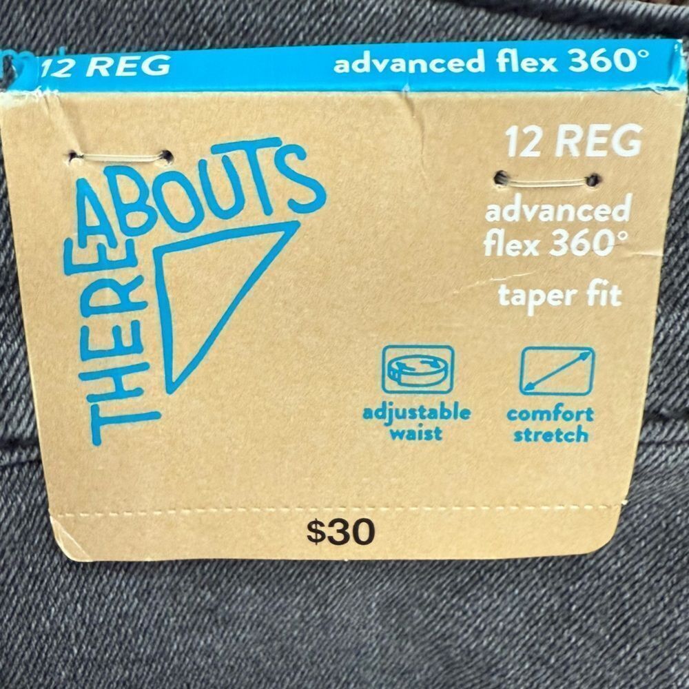 Thereabouts Boys Slim Tapered Jeans Size 12 Reg Grey Adjustable Waist NWT - Picture 3 of 8